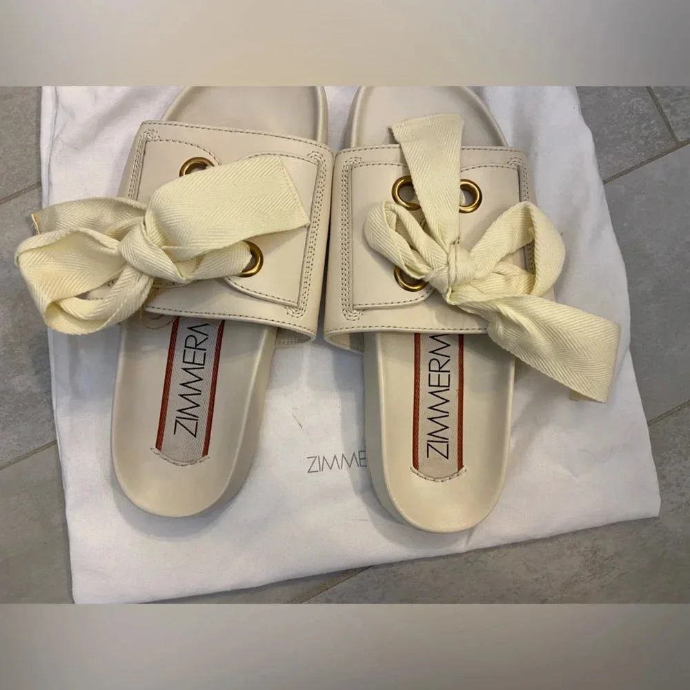 Zimmermann Bow Slides Ivory Size EU 41/ US 10.5 - Picture 7 of 12